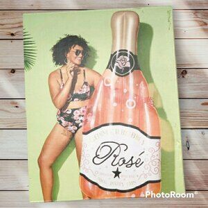 Sun Squad Giant Rosé Bottle Pool Float Raft Pool Toy Lounge Wine Poolsid…